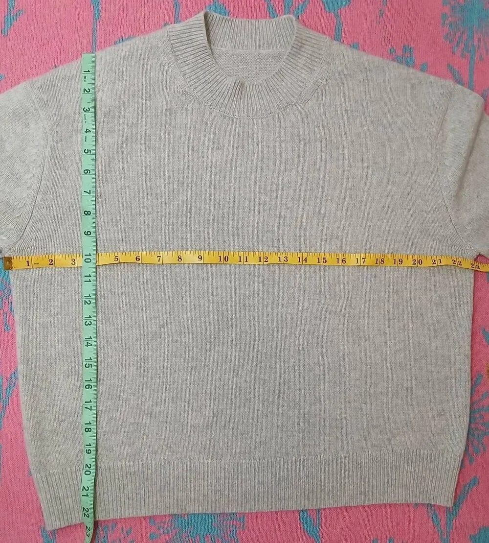Womens xl thick & soft boxy sweater gray 100% cashmere pullover